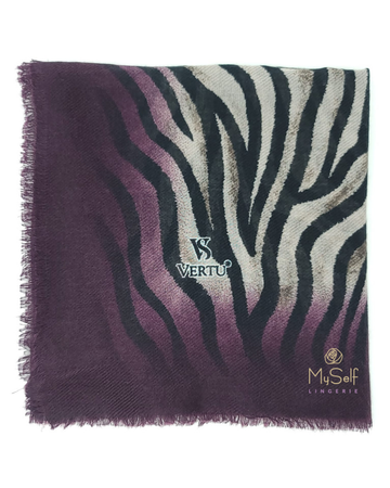 Lizi Headwear Tan/Purple Zebra Square Scarf with Light Non Slip Grip mysellfingeriecom